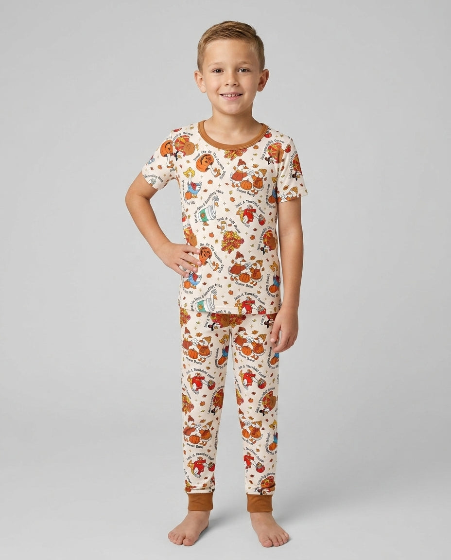 Just A Fall Goose Family Matching Bamboo Two Piece Short Sleeve Pajama Set