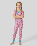 80s Retro Neon Bamboo Two Piece Short Sleeve Pajama Set
