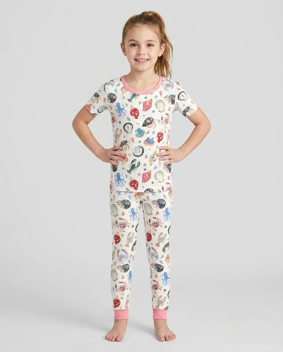 Zweiteiliges, kurzärmliges Pyjama-Set mit Marienkäfern