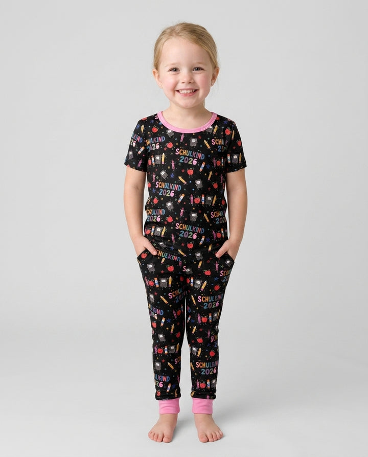 Zweiteiliges, kurzärmliges Pyjama-Set mit Marienkäfern