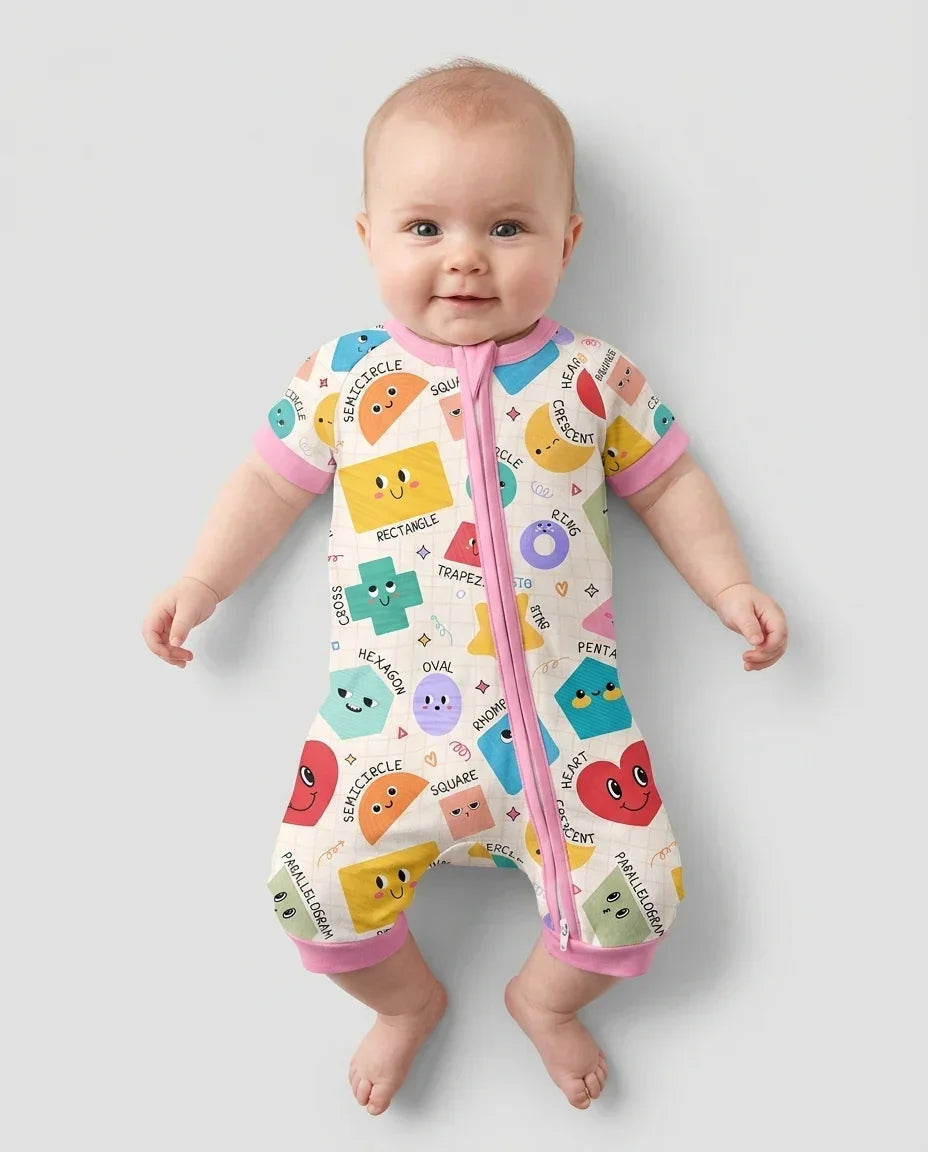 Happy Shape Squad Family Matching Bamboo Shorty Zippy