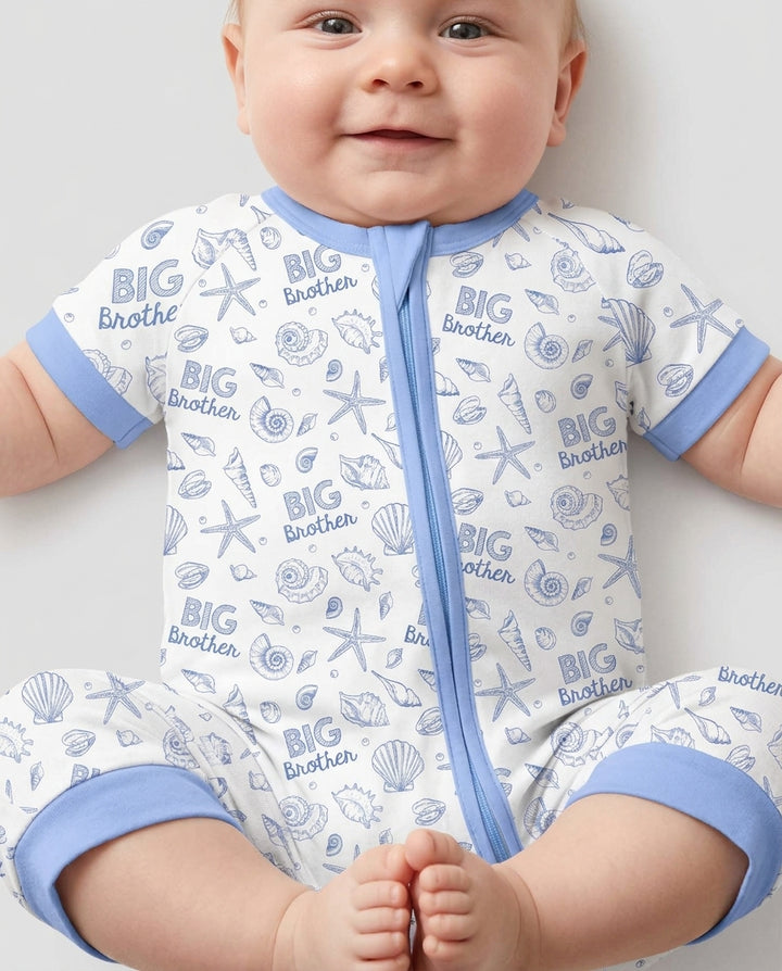 Coquette Seashell Matching Sibling Bamboo Shorty Zippy