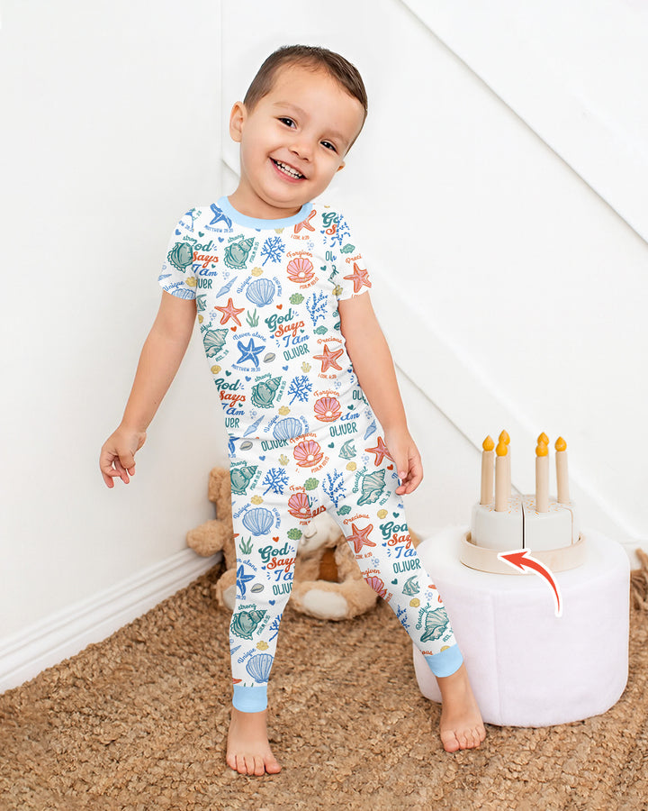 Zweiteiliges, kurzärmliges Pyjama-Set mit Marienkäfern