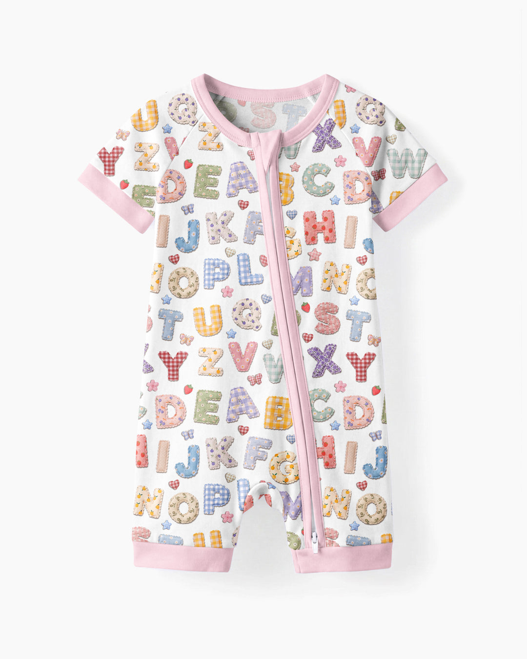 Fabric Alphabet Letters Bamboo Shorty Zippy