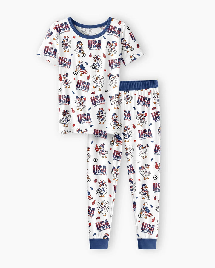 Zweiteiliges, kurzärmliges Pyjama-Set mit Marienkäfern
