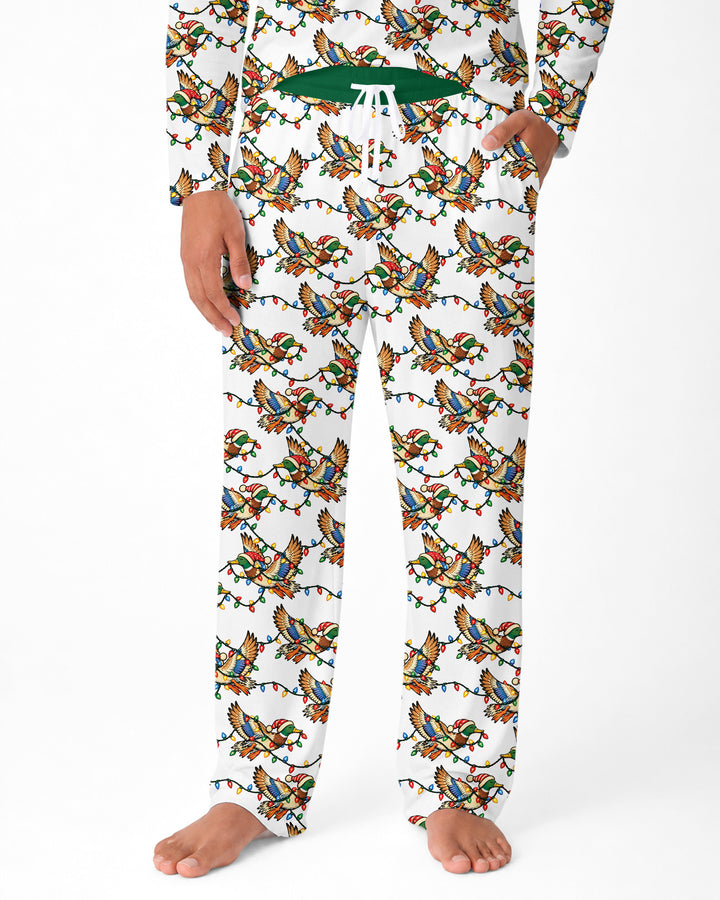 Preppy Christmas Mallard Duck Bamboo Men's Pajama Set