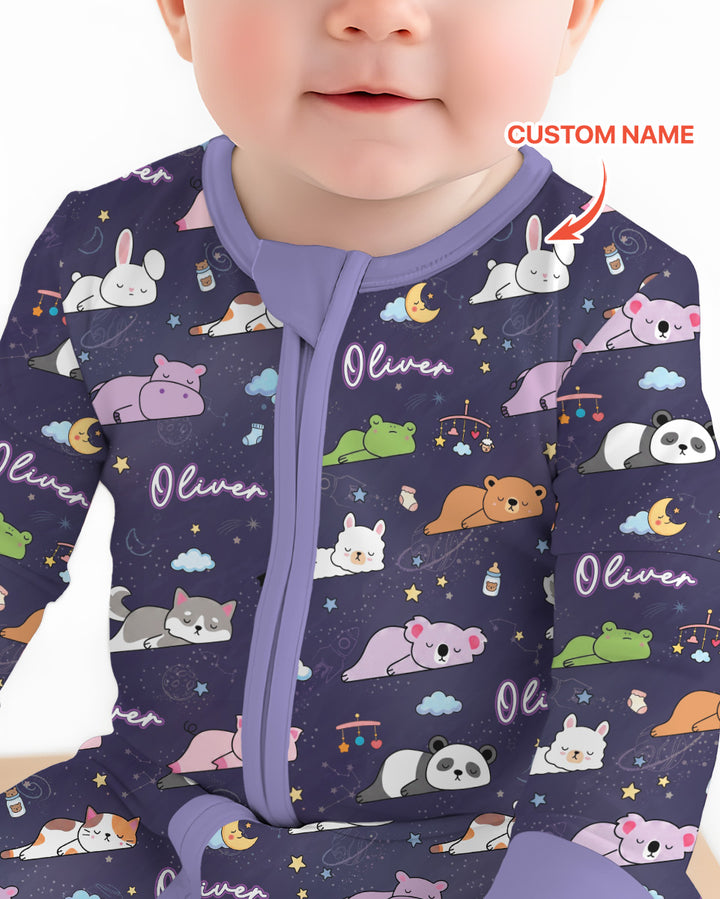 Custom Name Sleeping Cutie Bamboo Convertible Zippy