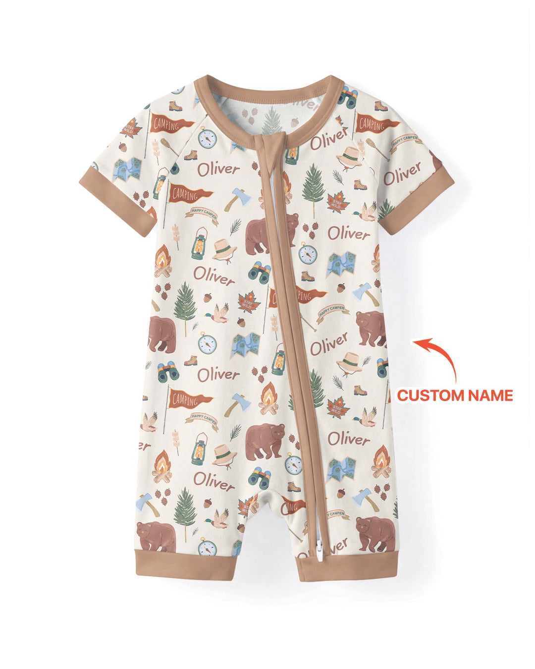 Custom Name Adventure Outdoors Bamboo Shorty Zippy