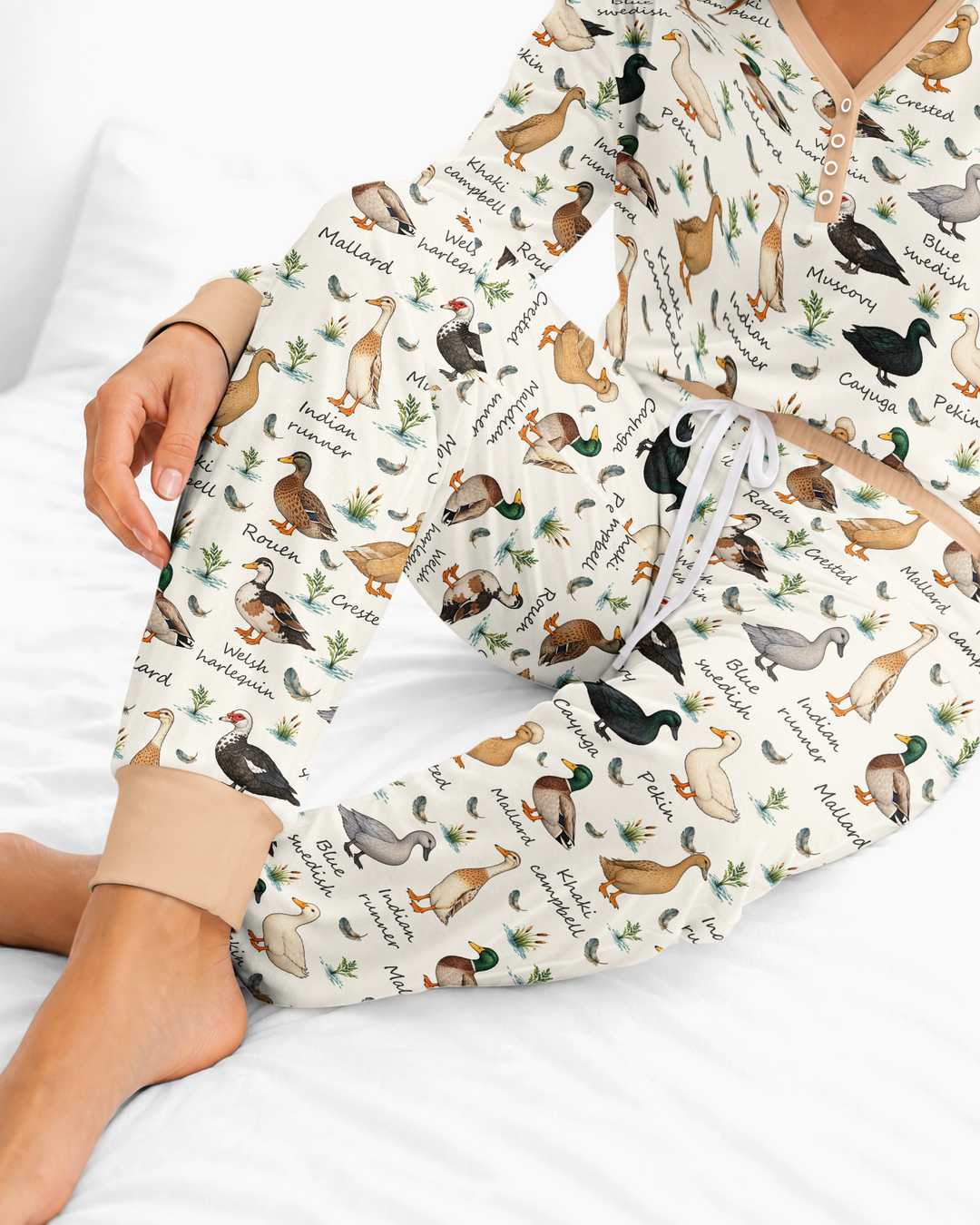 Farm Duck Species Bamboo Women Pajama Set