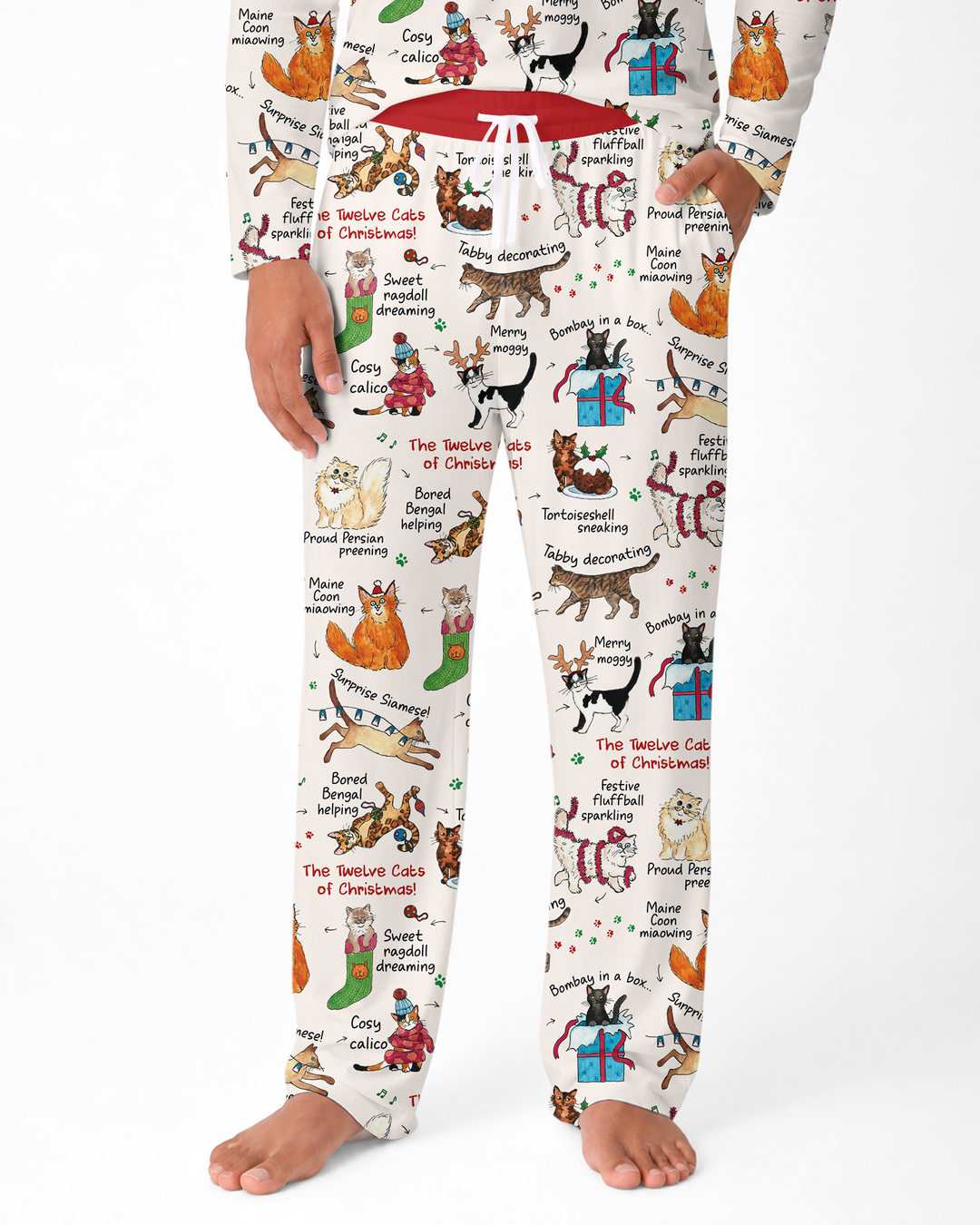 The 12 Cats of Christmas Bamboo Men's Pajama Set