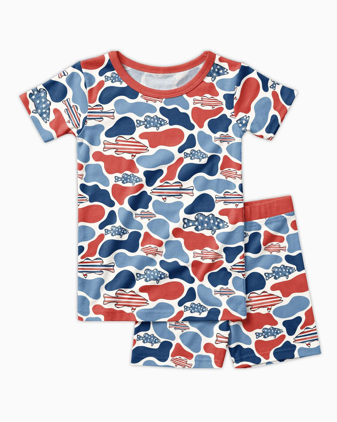 Template Zweiteiliges Pyjama-Set mit kurzen Ärmeln und Shorts