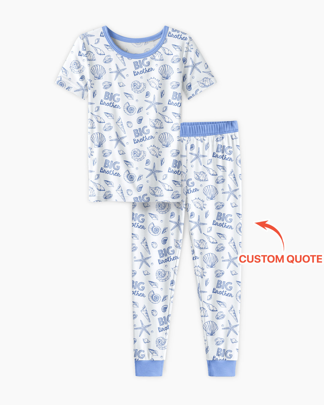 Coquette Seashell Matching Sibling Bamboo Two Piece Short Sleeve Pajama Set