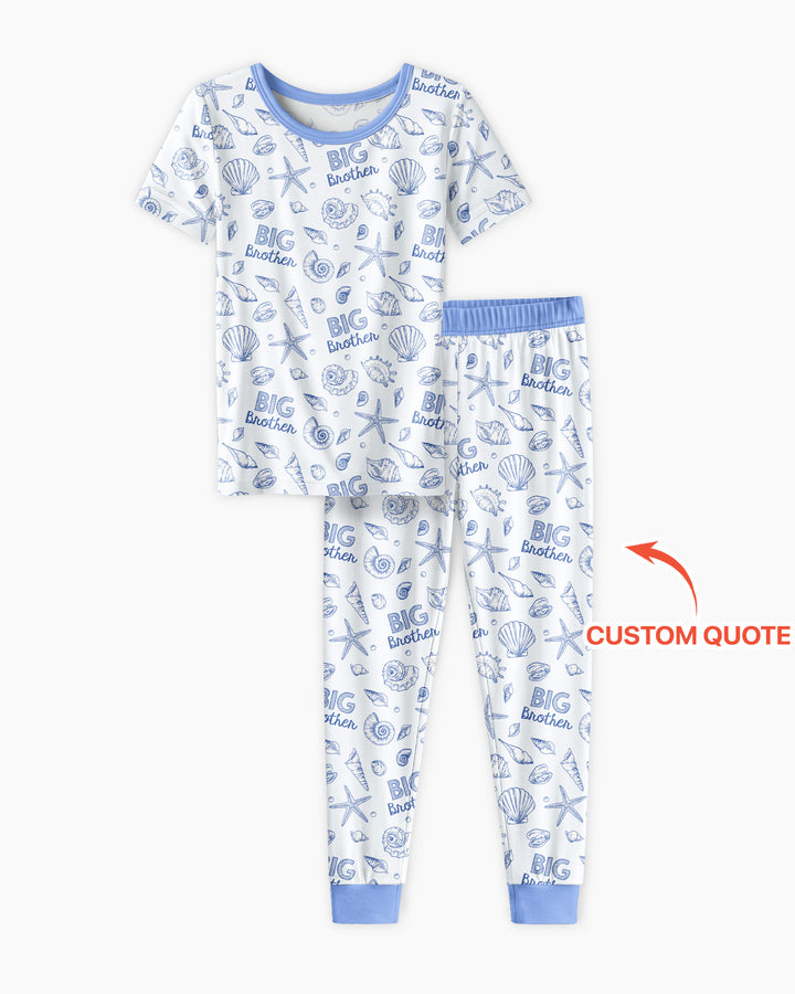 Coquette Seashell Matching Sibling Bamboo Two Piece Short Sleeve Pajama Set