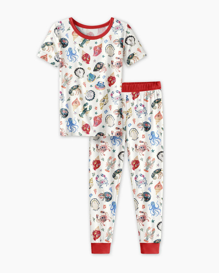Zweiteiliges, kurzärmliges Pyjama-Set mit Marienkäfern