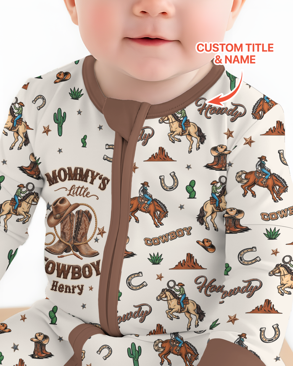 Personalized Family's Little Cowboy Bamboo Convertible Zippy