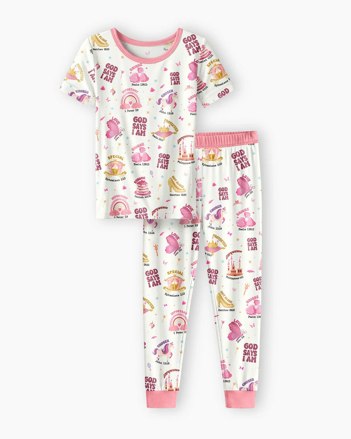Zweiteiliges, kurzärmliges Pyjama-Set mit Marienkäfern