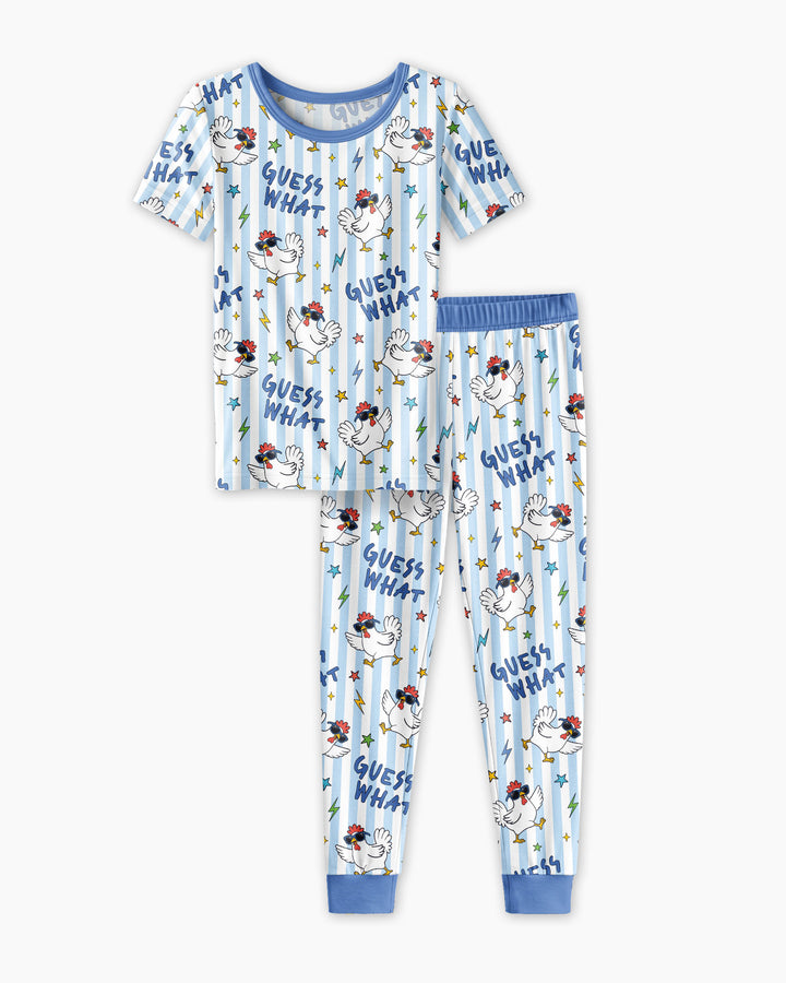 Guess What? Chicken Butt! Bamboo Two Piece Short Sleeve Pajama Set