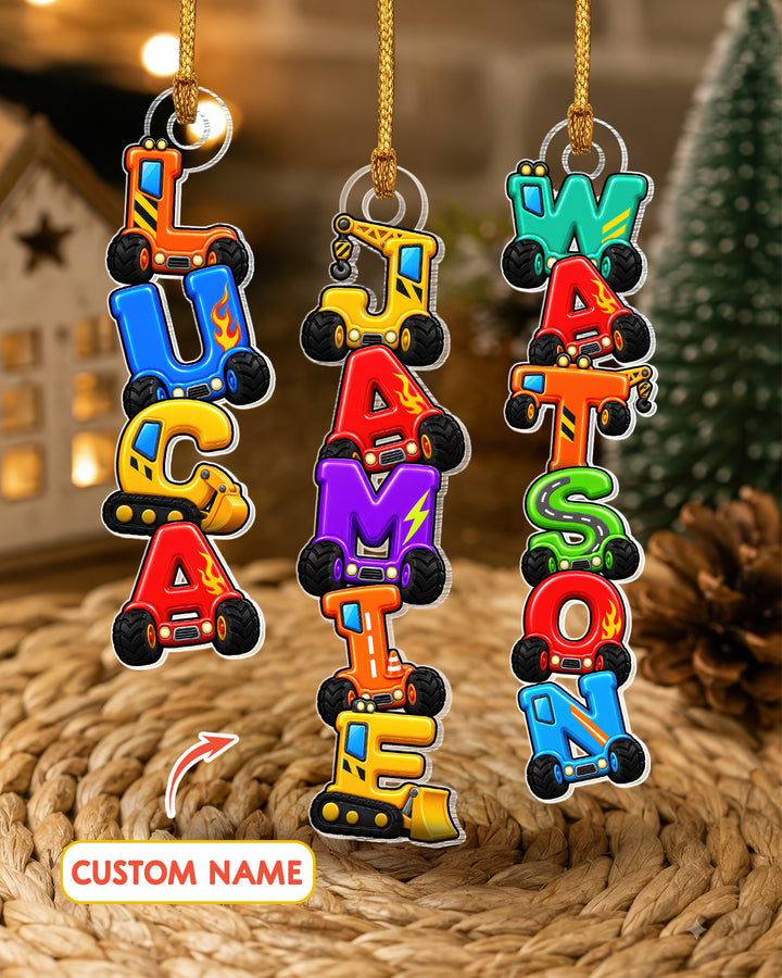Letter Wooden Car Acrylic Ornament