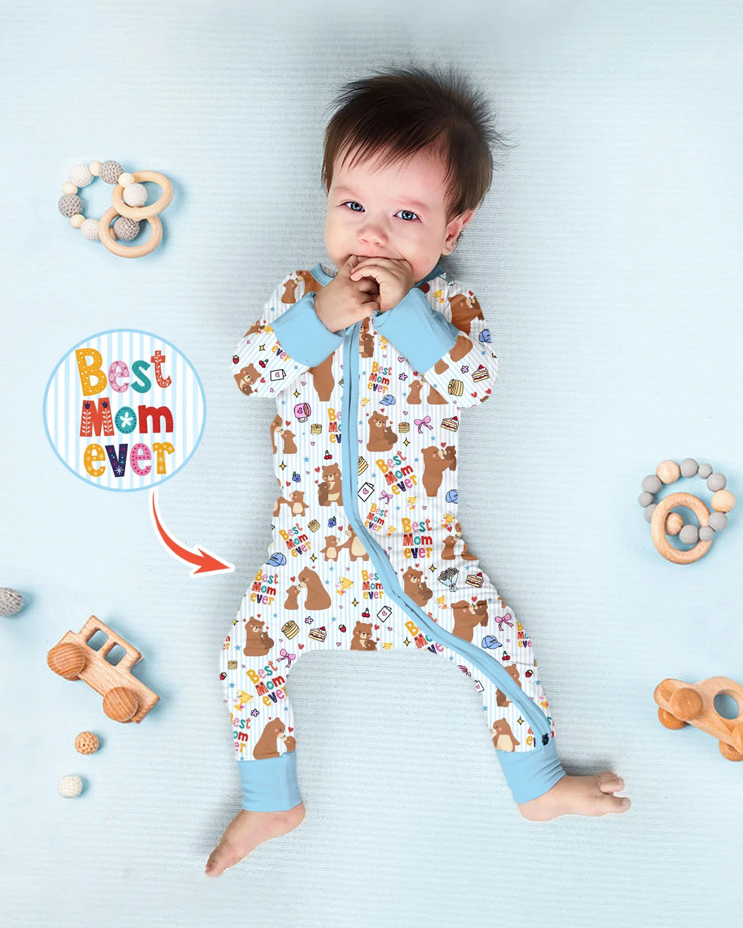 Gerippte Babykleidung mit individuellem Foto - Weich &amp; Skizzenhaft