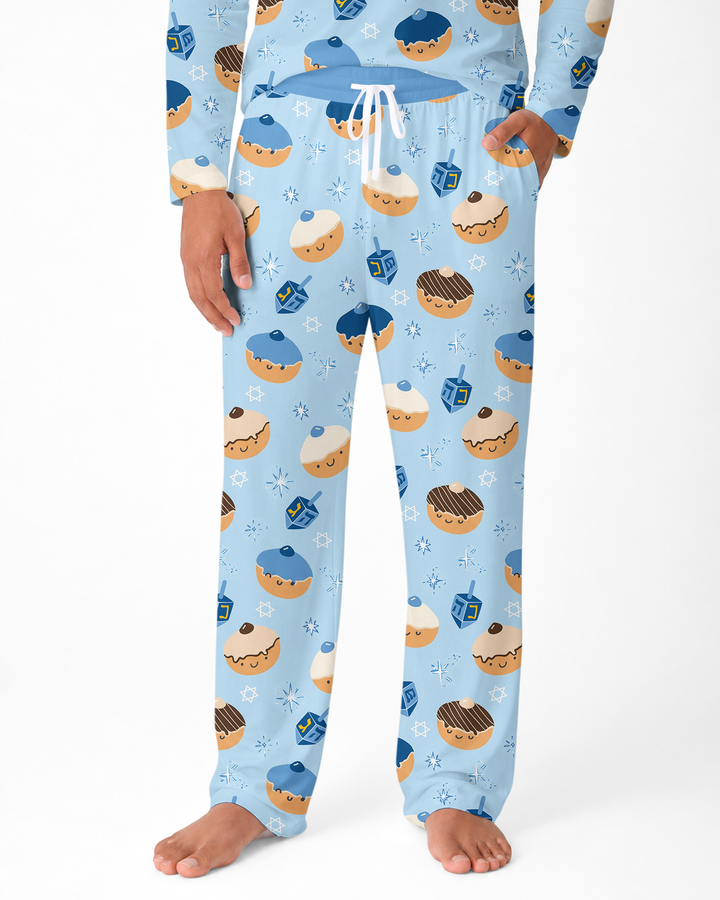 Hanukkah Donut Family Matching Bamboo Men's Pajama Set