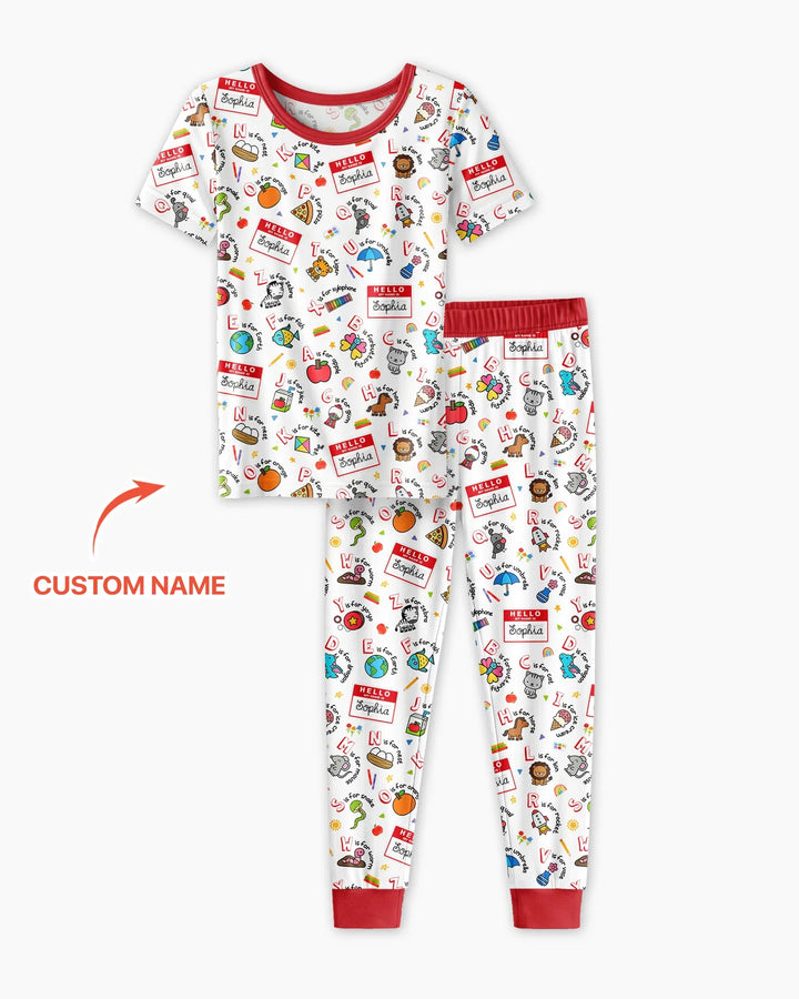 Zweiteiliges, kurzärmliges Pyjama-Set mit Marienkäfern