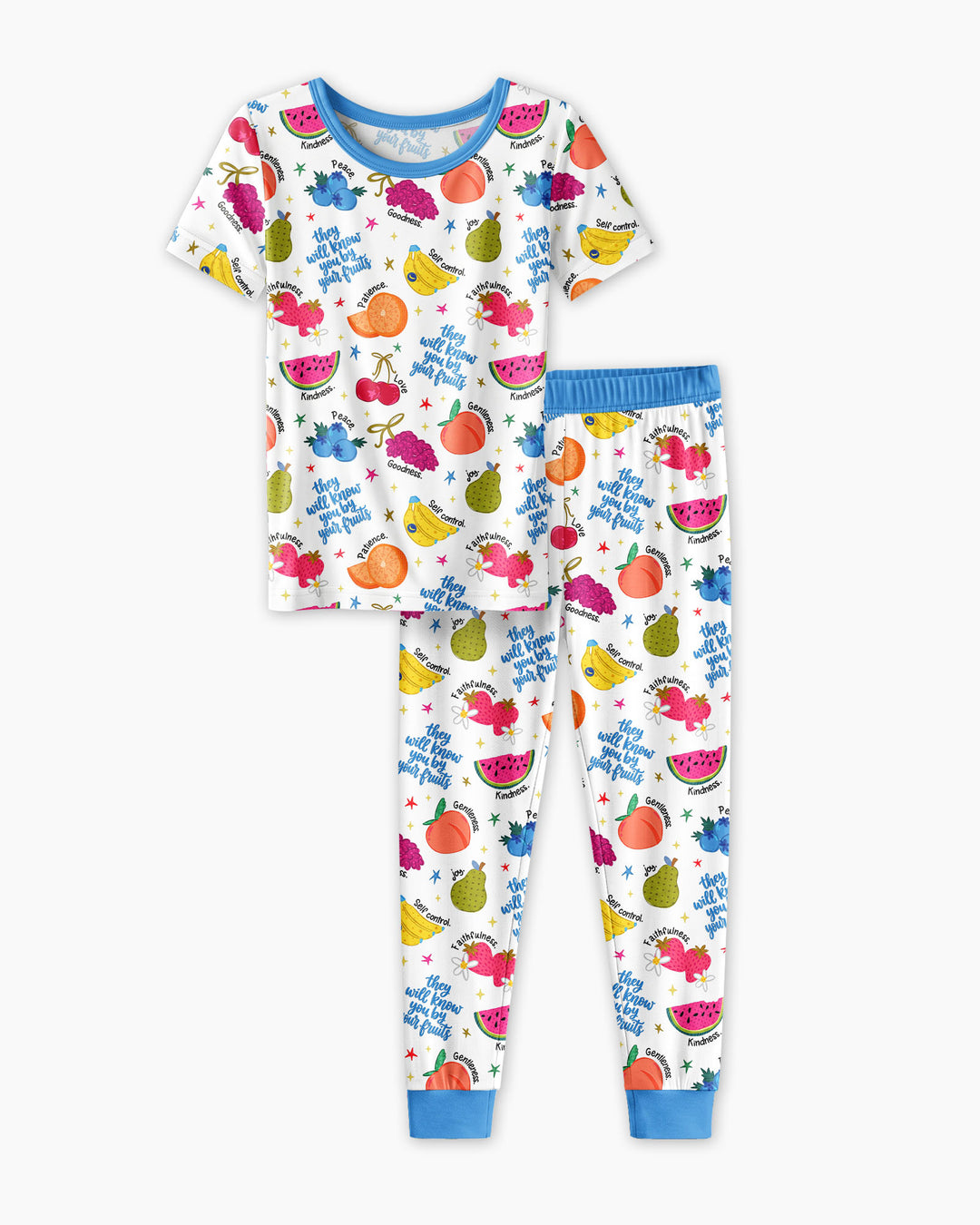 They Will Know You By Your Fruits Bamboo Two Piece Short Sleeve Pajama Set