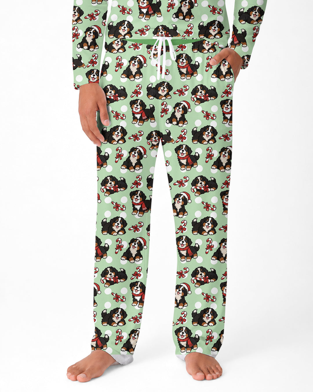 Holiday Bernese Mountain Christmas Dog Bamboo Men's Pajama Set