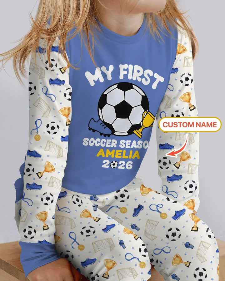 Zweiteiliges Langarm-Pyjama-Set mit Sommerfrüchten