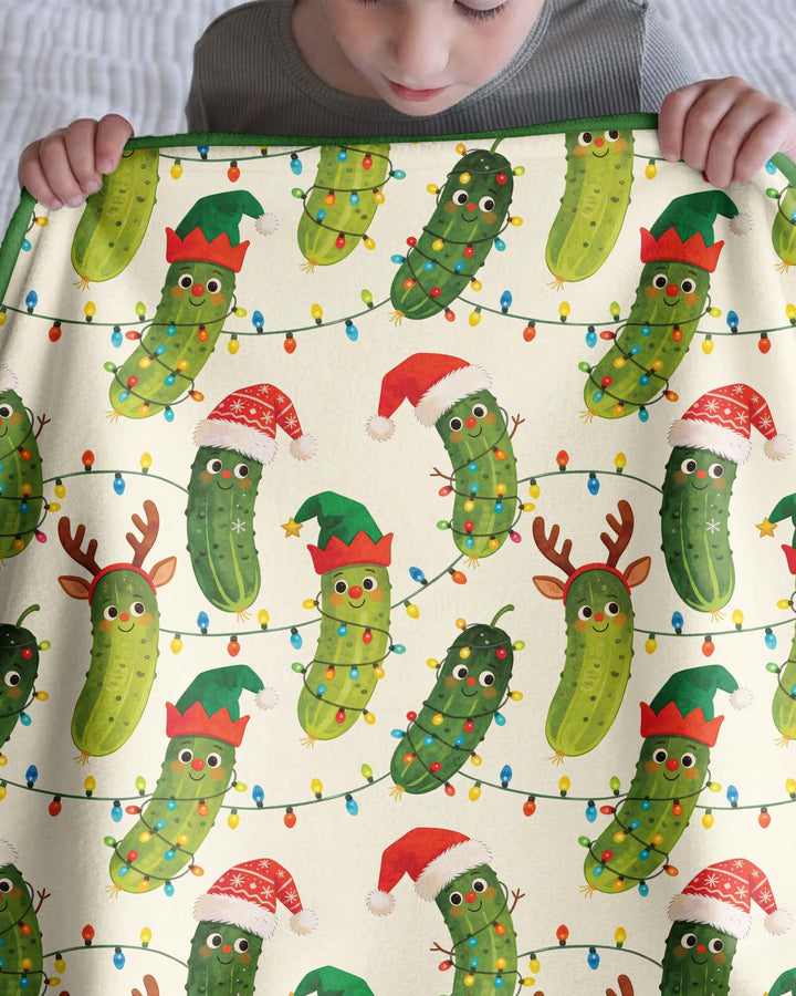 Cheerful Christmas Pickle Bamboo Blanket