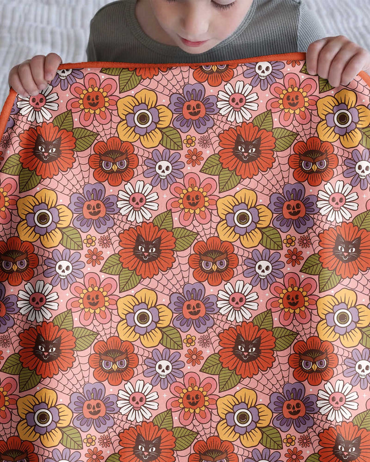 70s Halloween Floral Bamboo Blanket