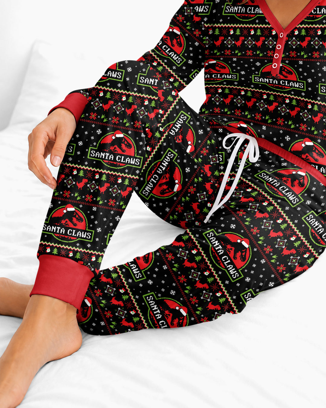 Santa Claws Christmas Bamboo Women Pajama Set