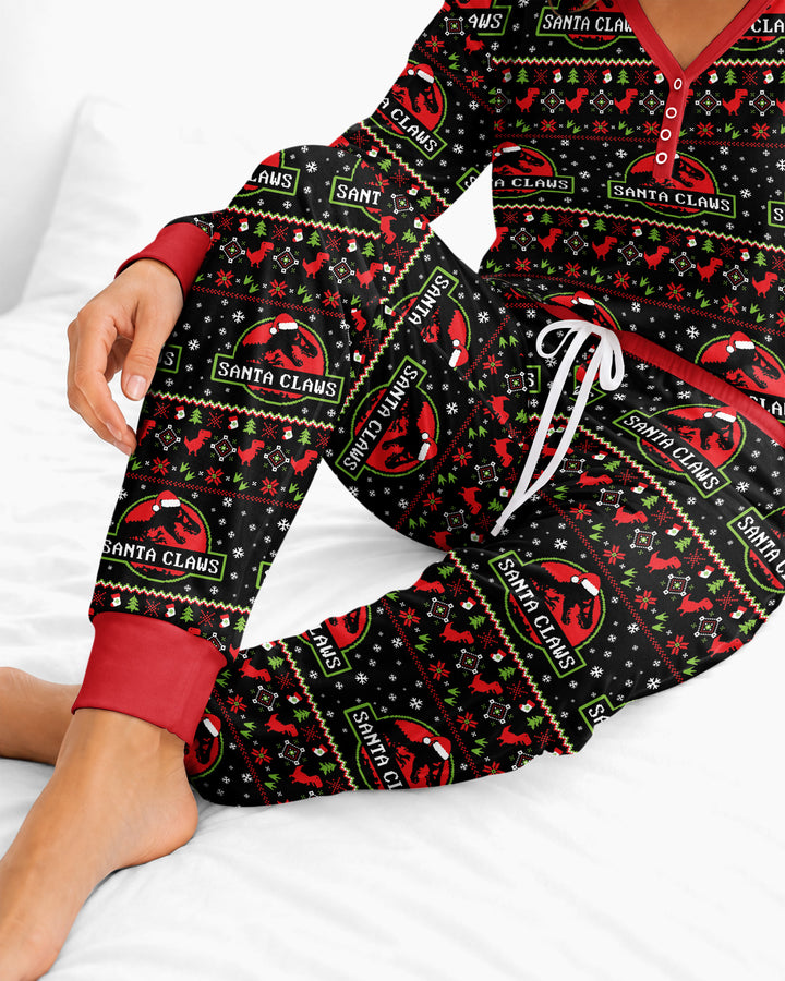 Santa Claws Christmas Bamboo Women Pajama Set