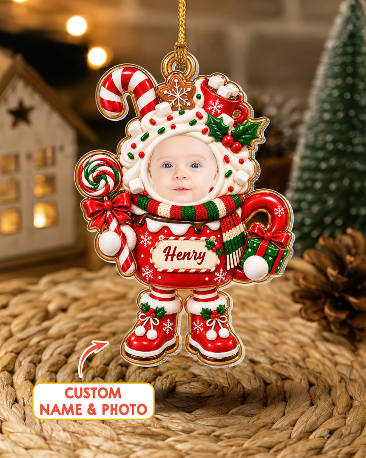 Candy Cane Cutie Acrylic Ornament