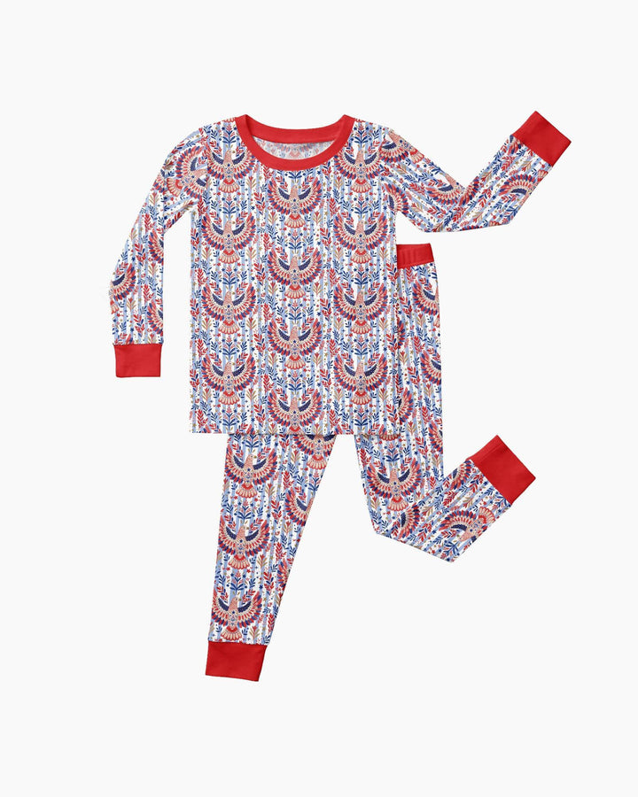 Zweiteiliges Langarm-Pyjama-Set mit Sommerfrüchten