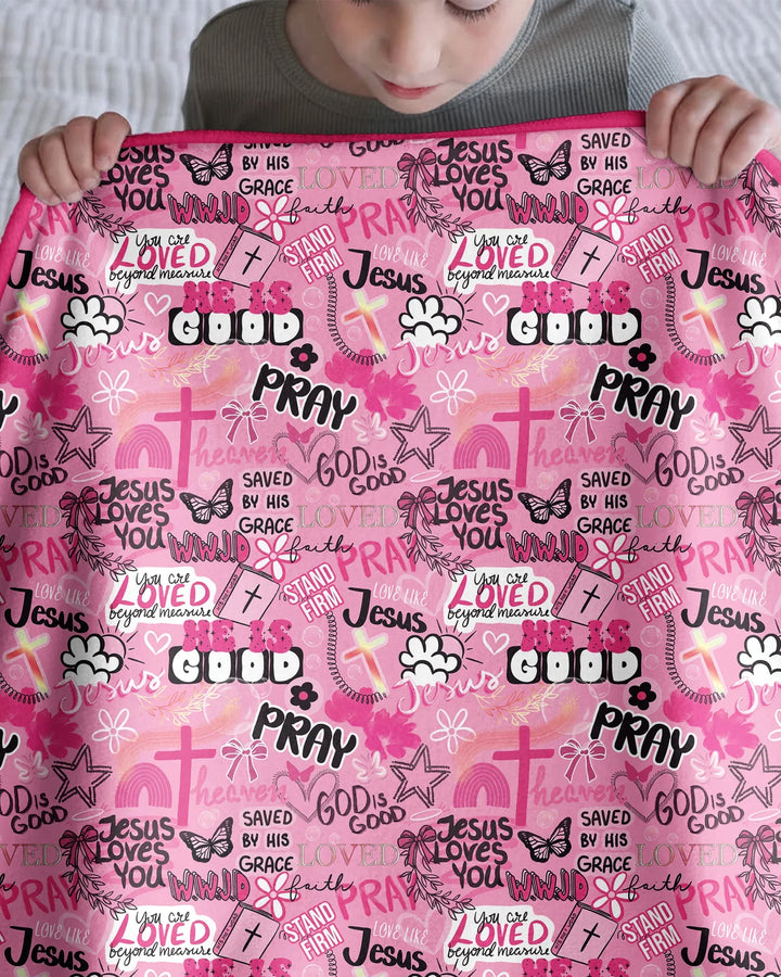Pink Faith & Grace Bamboo Blanket