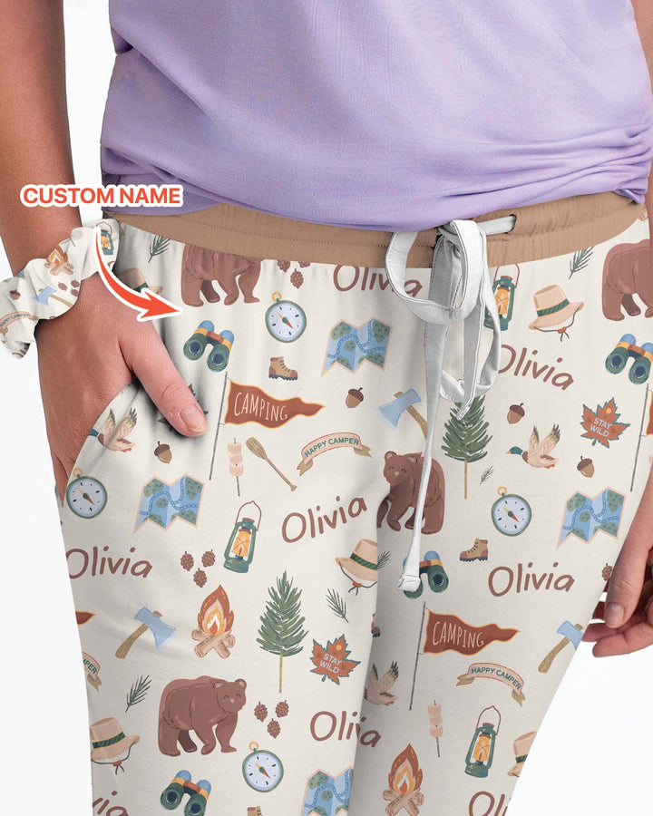 Custom Name Adventure Outdoors Bamboo Women Pajama Set