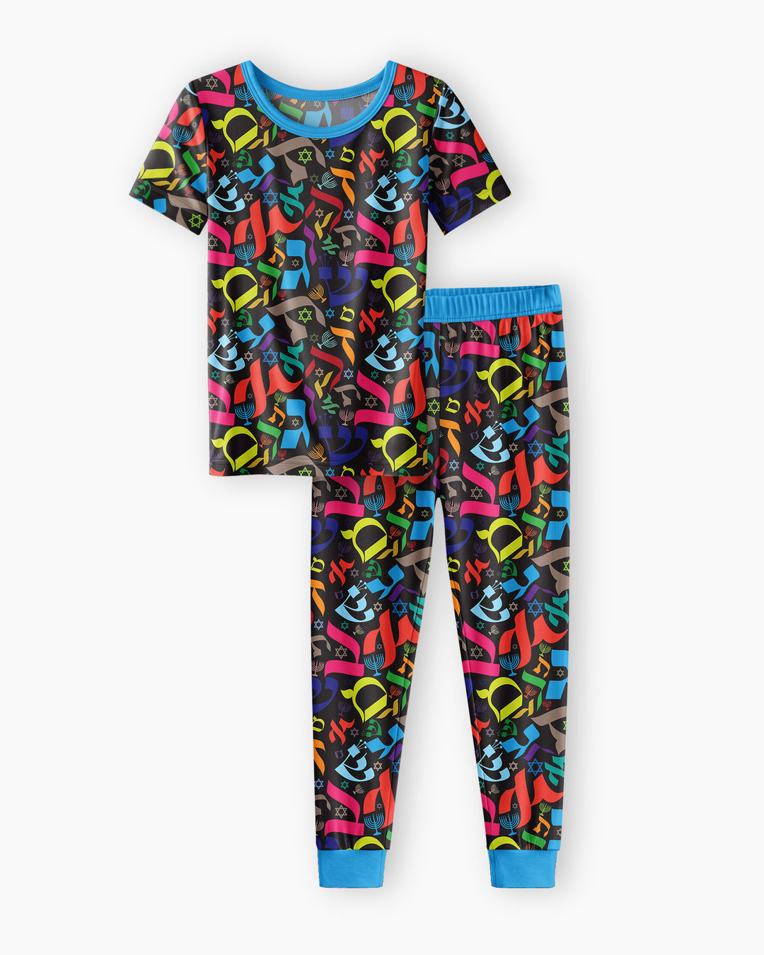 Hebrew Harmony Family Matching Bamboo Two Piece Short Sleeve Pajama Set