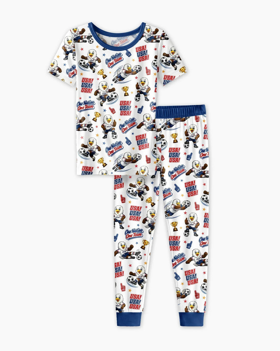 Soccer One Nation One Team Bamboo Two Piece Short Sleeve Pajama Set