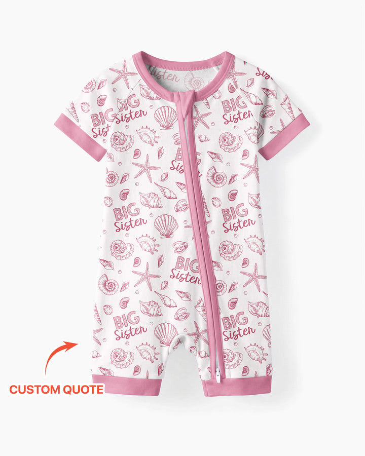 Coquette Seashell Matching Sibling Bamboo Shorty Zippy