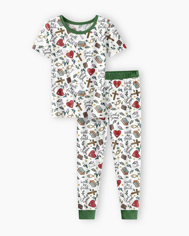 Zweiteiliges, kurzärmliges Pyjama-Set mit Marienkäfern