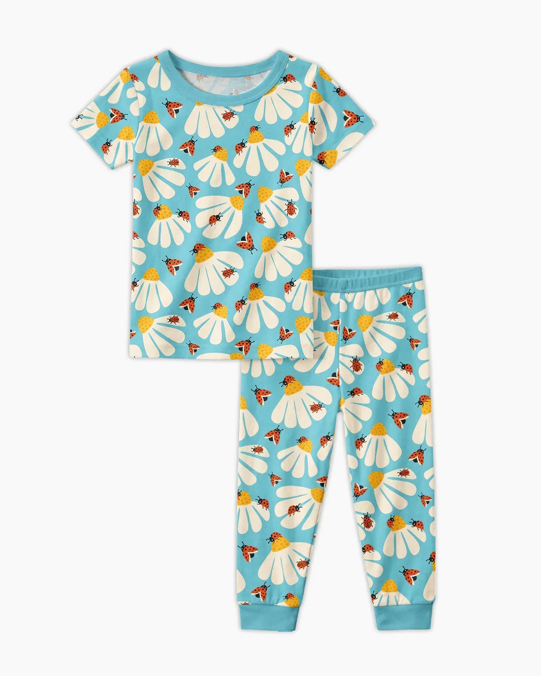 Zweiteiliges, kurzärmliges Pyjama-Set mit Marienkäfern