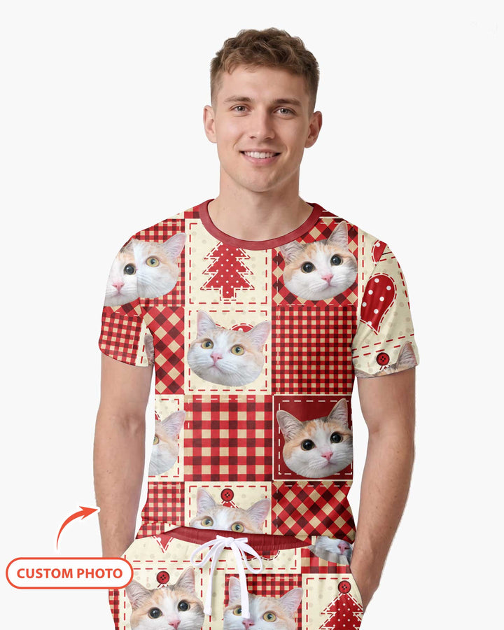 Christmas Ugly Pet Bamboo Men Short Sleeve Short Pajama Set