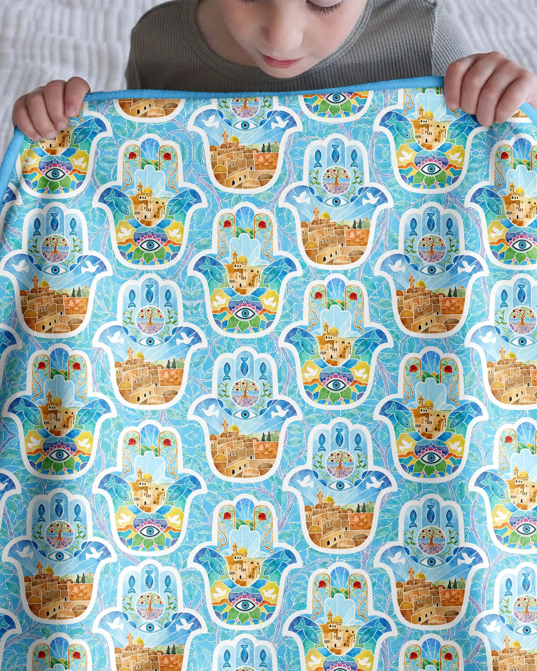 Hamsa Hand Bamboo Blanket