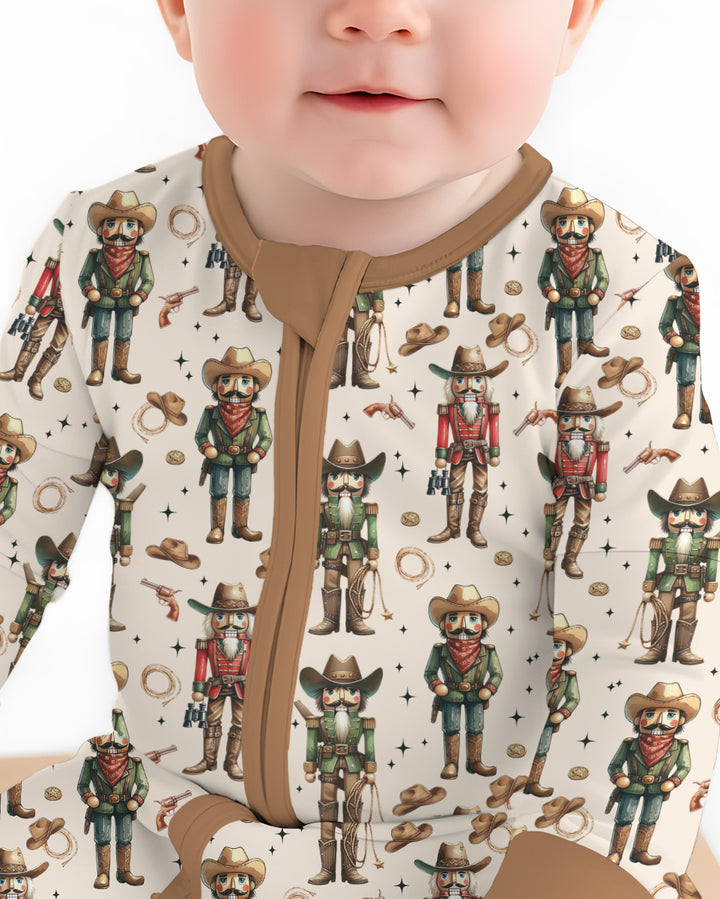 Western Christmas Cowboy Nutcracker Bamboo Convertible Zippy