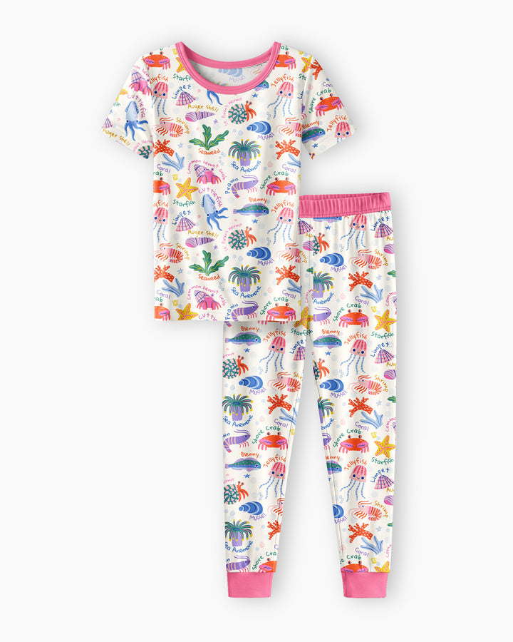 Zweiteiliges, kurzärmliges Pyjama-Set mit Marienkäfern