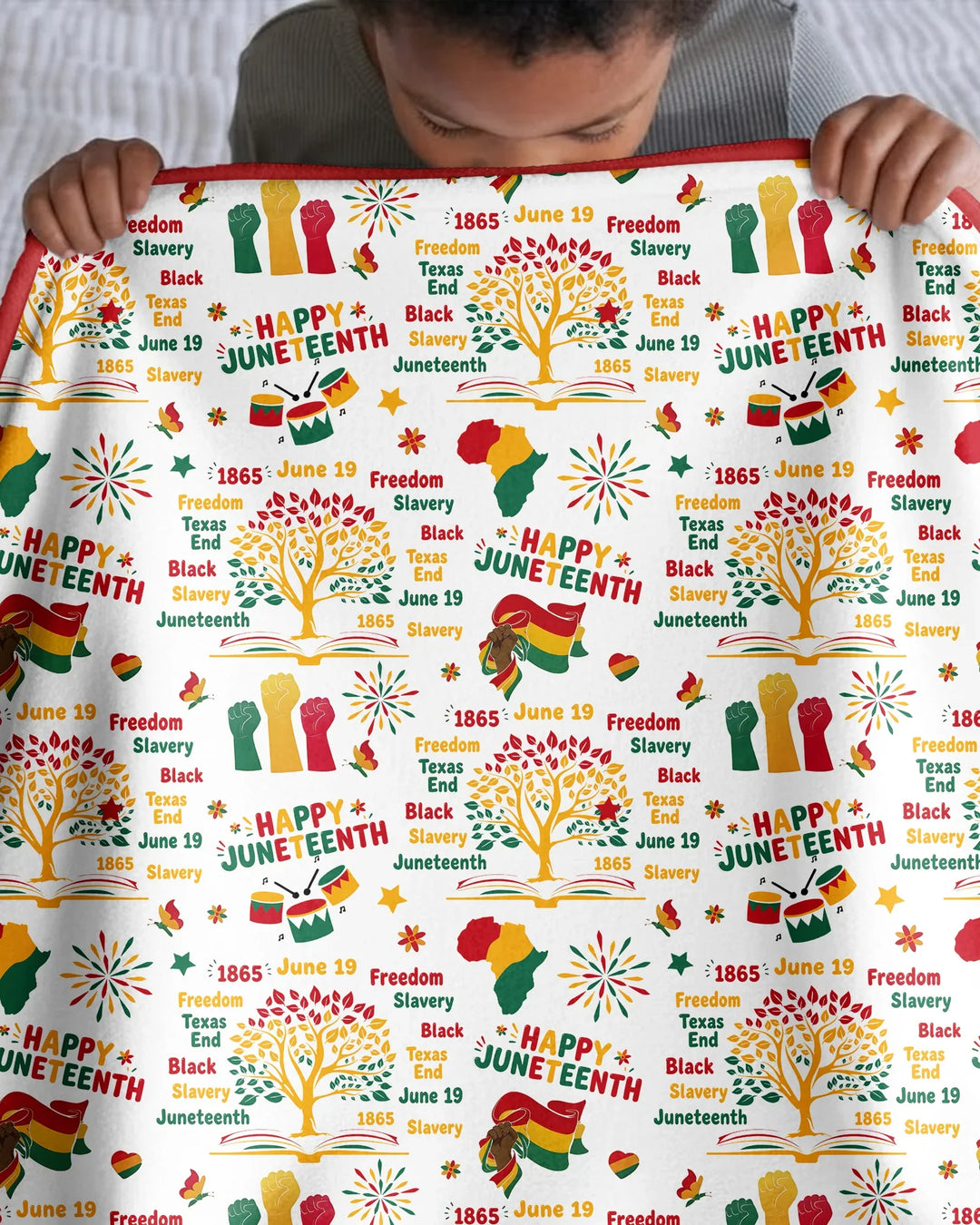 Happy Juneteenth Bamboo Blanket