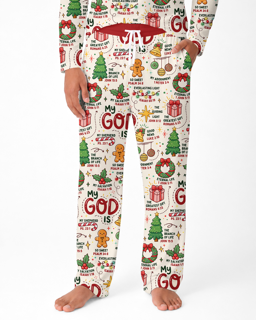 Christmas My God Is Bamboo Men's Pajama Set