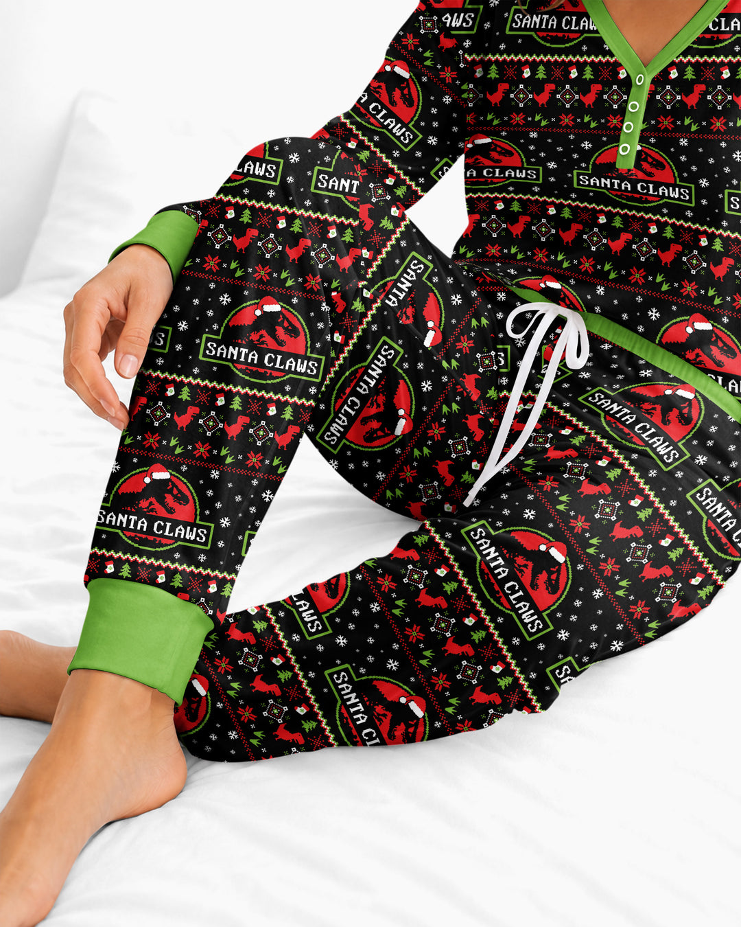 Santa Claws Christmas Bamboo Women Pajama Set