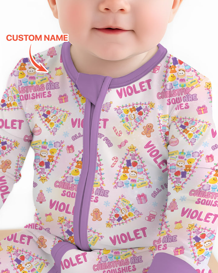 Custom Name All I Want For Christmas Are Squishies Bamboo Convertible Zippy