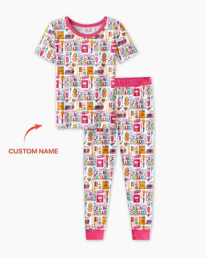 Zweiteiliges, kurzärmliges Pyjama-Set mit Marienkäfern